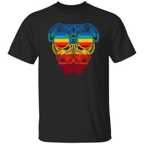 Cool retro pug shirt - retro, gift