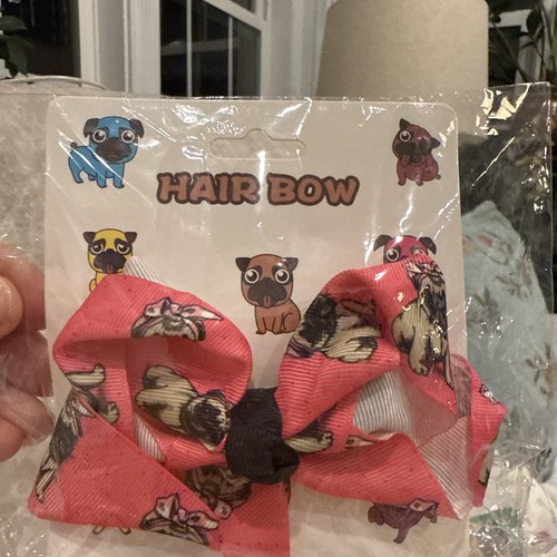 Stay cool pug dog hair - pug-dog, bow