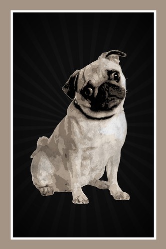 Dogs pugs painting brown black - dogs,