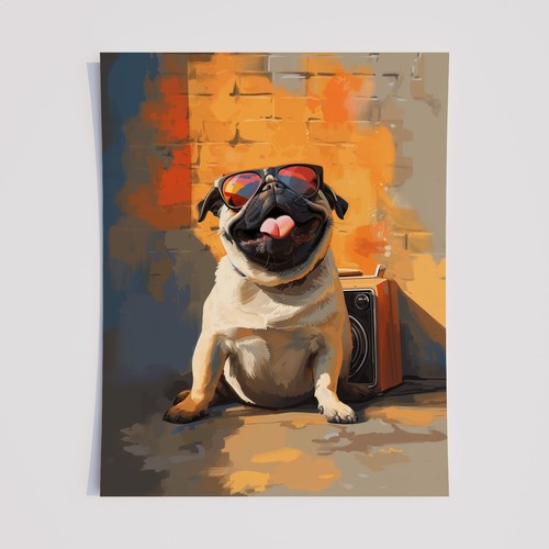 Cool pug wall art - art, –