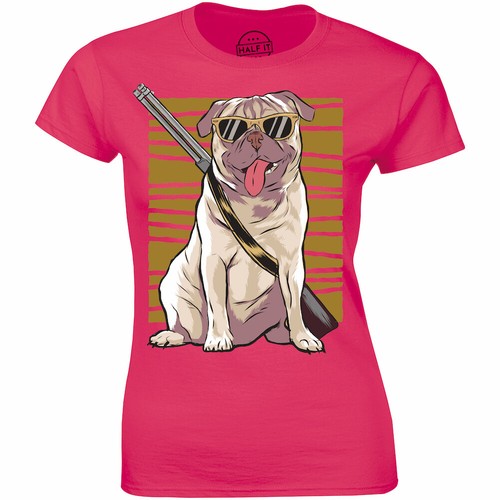 Cool hunter pug - dog, carrying