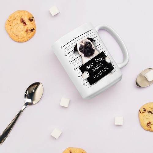 Bad dog mugshot funny - dog, (pug)