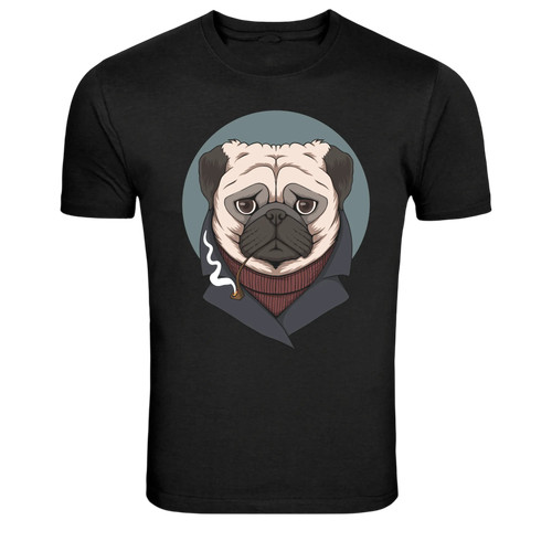 Smoking pug dog cool - smoking,