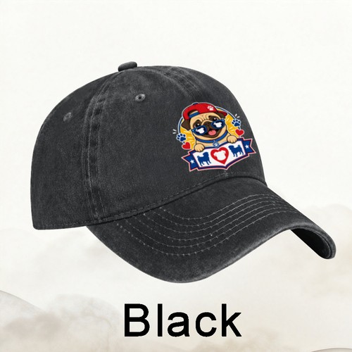 Patriotic pug baseball cap - patriotic,